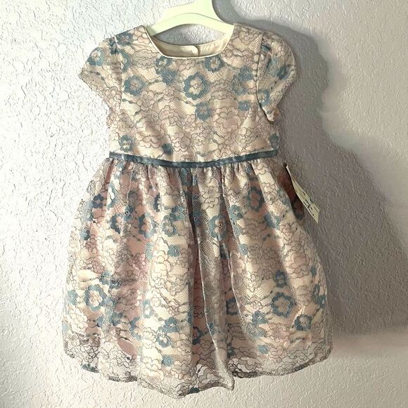 Mia & Mimi Infant Baby Adorable Pink and Blue Lace Dress with Bloomers NEW! - Picture 2 of 16